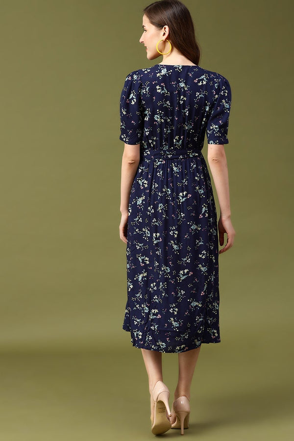 Gipsy Gipsy Navy Floral Liva Dress Navy Blue