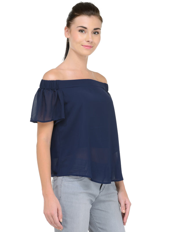 Gipsy Gipsy Navy Georgette Blouse