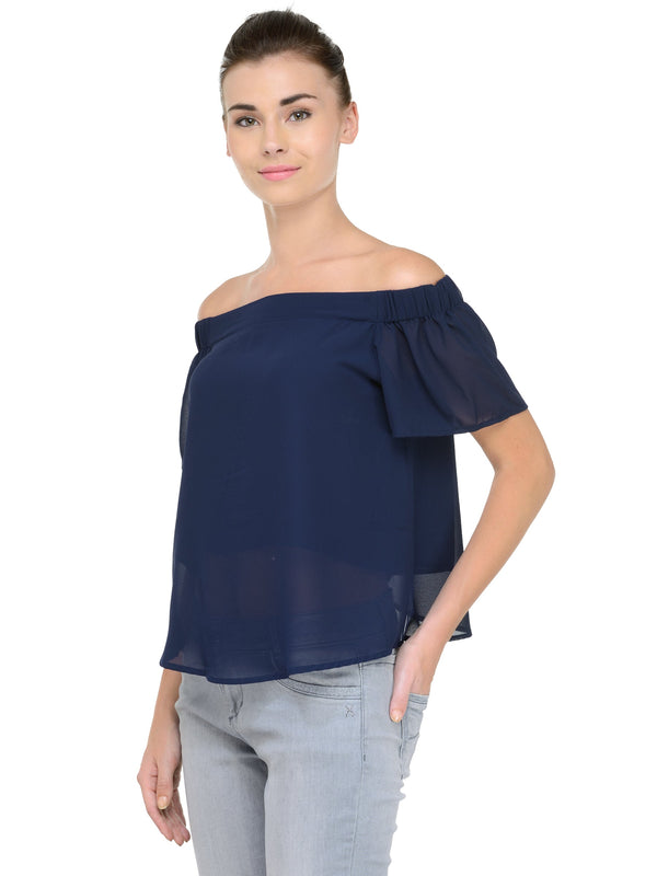 Gipsy Gipsy Navy Georgette Blouse