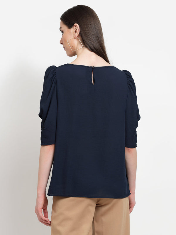 Gipsy Gipsy Navy Georgette Blouse Navy