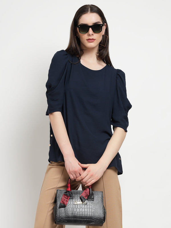 Gipsy Gipsy Navy Georgette Blouse Navy