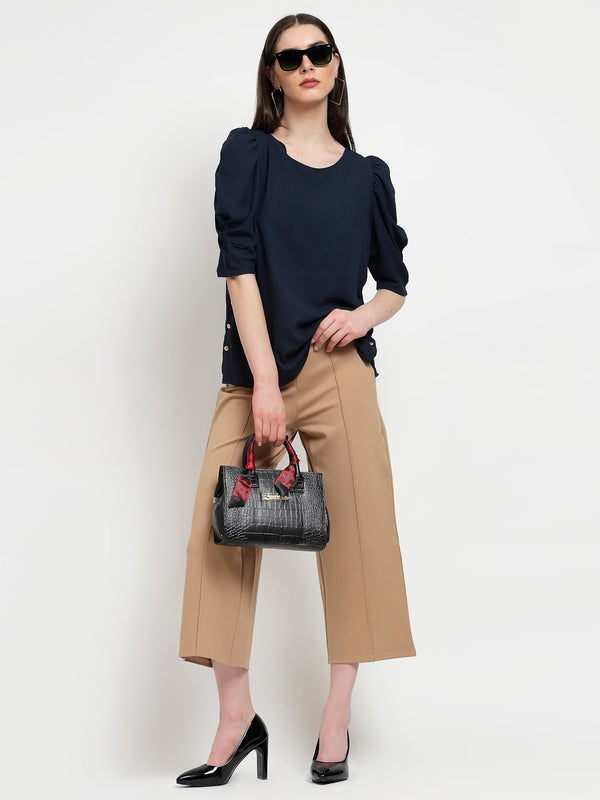 Gipsy Gipsy Navy Georgette Blouse Navy