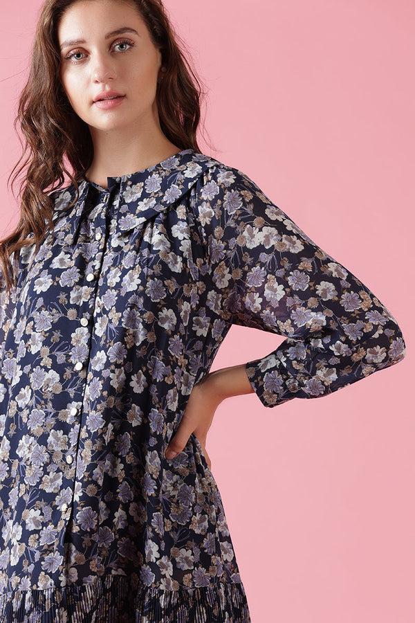 Gipsy Gipsy Navy Georgette Dress Navy