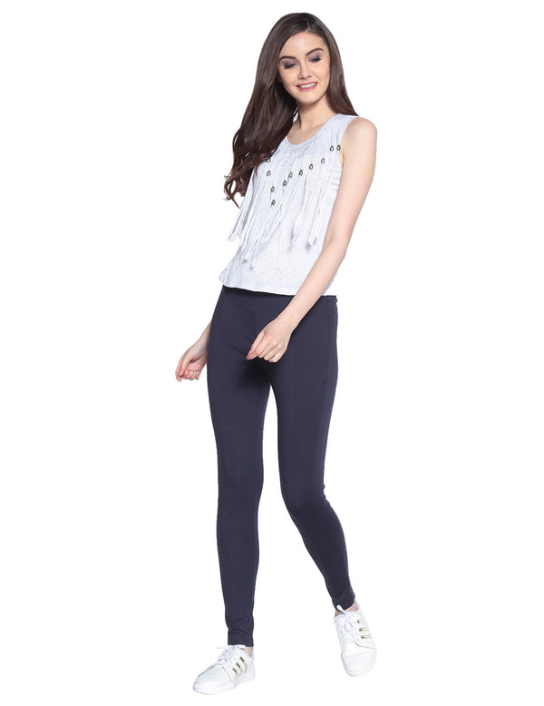 Gipsy Gipsy Navy Nr Knit Jeggiings