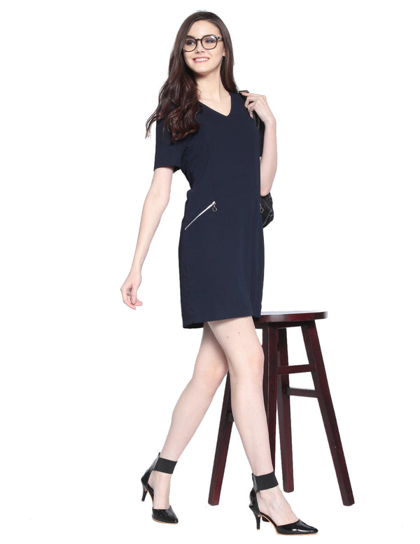 gipsy Gipsy Navy Poleyster Dress
