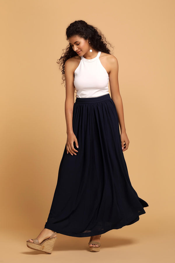 gipsy Gipsy Navy Poleyster Skirt