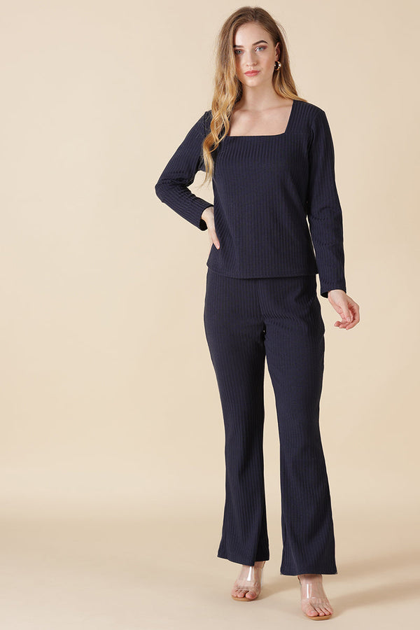 Gipsy Gipsy Navy Poly Knit Blouse Navy