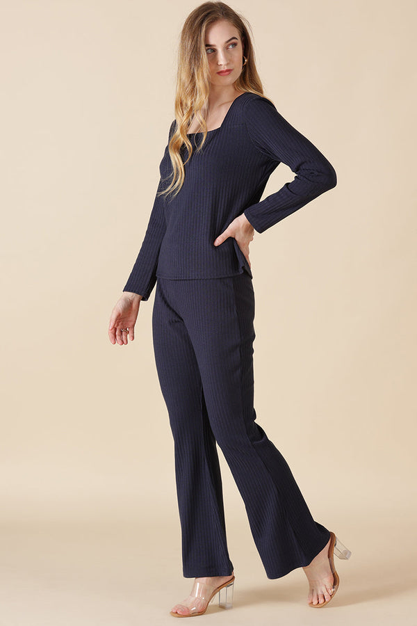 Gipsy Gipsy Navy Poly Knit Blouse Navy