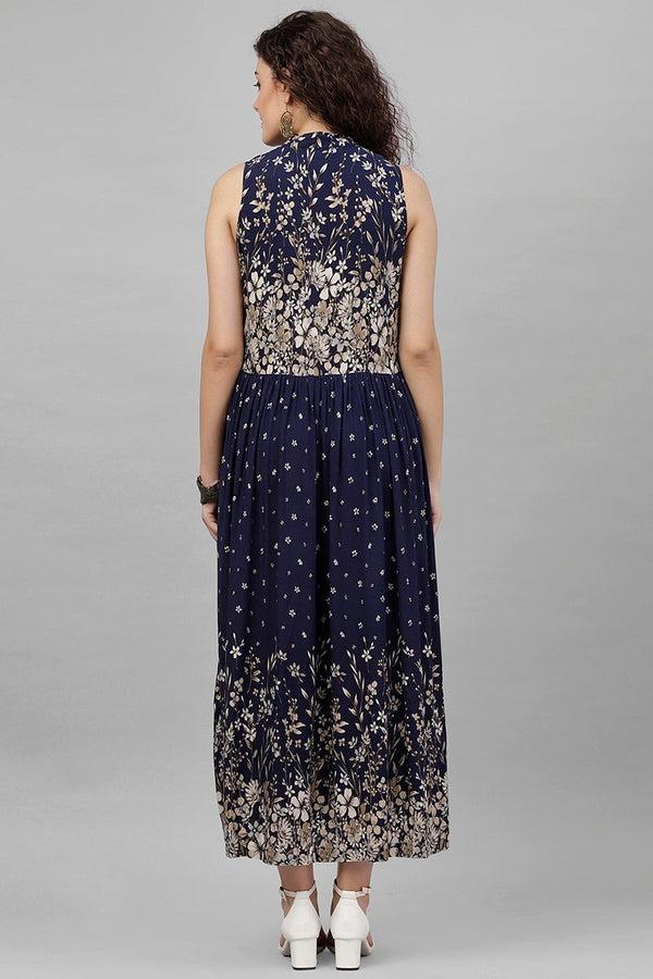 Gipsy Gipsy Navy Polyster Dress Navy Blue