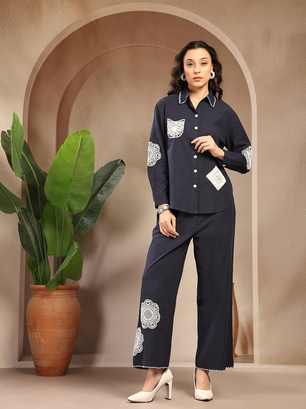 gipsy Gipsy Navy Solid Cotton Cord Set Navy