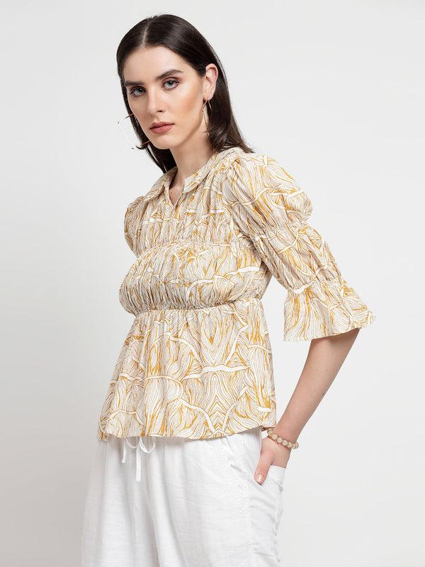 Gipsy Gipsy Ochere Cotton Print Blouse Ochere