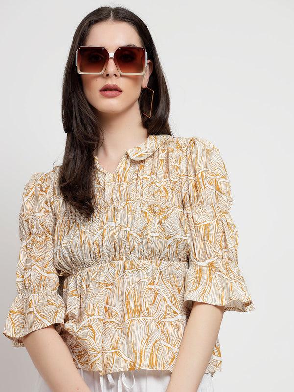 Gipsy Gipsy Ochere Cotton Print Blouse Ochere