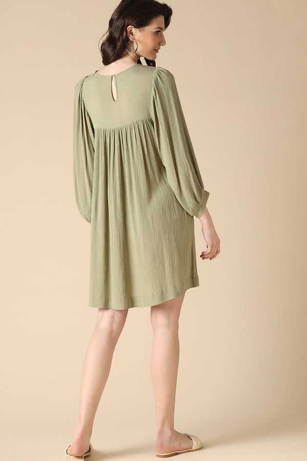 Gipsy Gipsy Olive Fashion Poly Crepe Dresses Olive