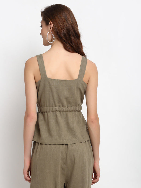 Gipsy Gipsy Olive Linen Blouse