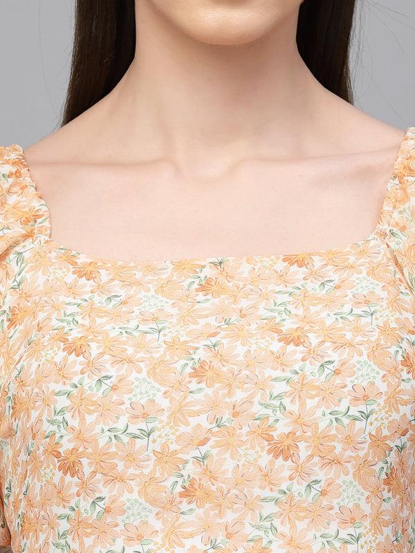 Gipsy Gipsy Orange Georgette Dress Orange