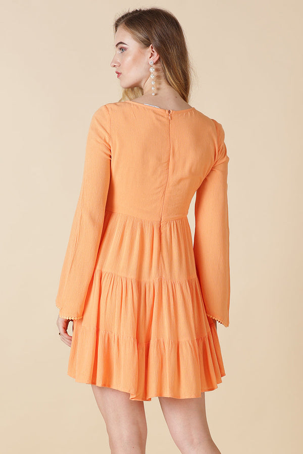 Gipsy Gipsy Orange Poly Crepe Dress Orange