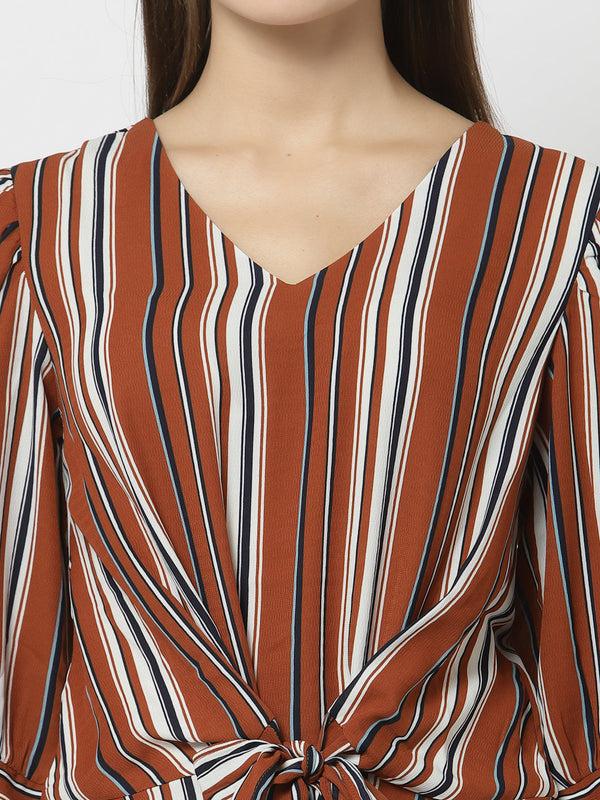 Gipsy Gipsy Orange Polyster Georgette Blouse