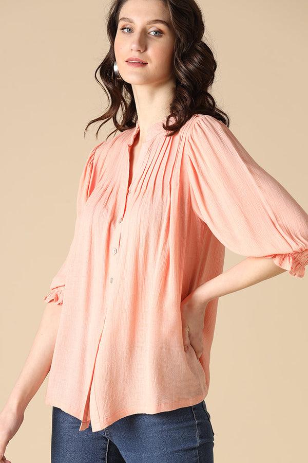 Gipsy Gipsy Peach Fashion Rayon Shirt Peach