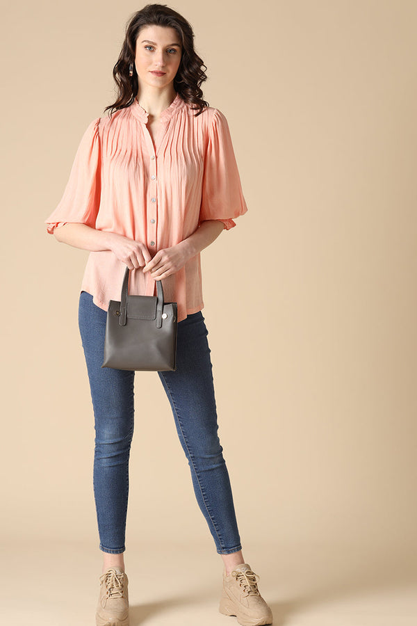 Gipsy Gipsy Peach Fashion Rayon Shirt Peach