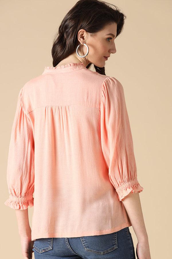 Gipsy Gipsy Peach Fashion Rayon Shirt Peach