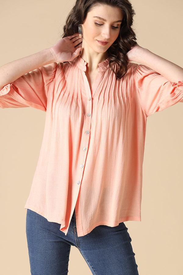 gipsy Gipsy Peach Fashion Rayon Shirt Peach