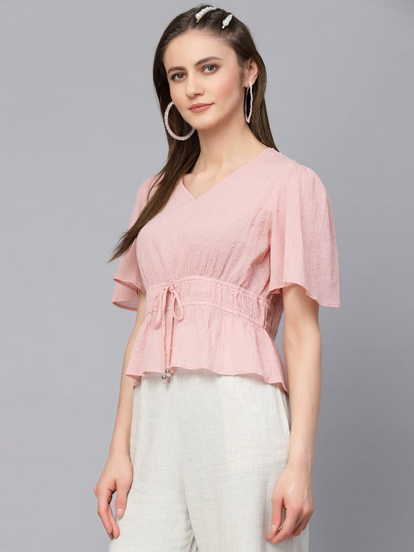 Gipsy Gipsy Pink Cotton Dobby Blouse Pink