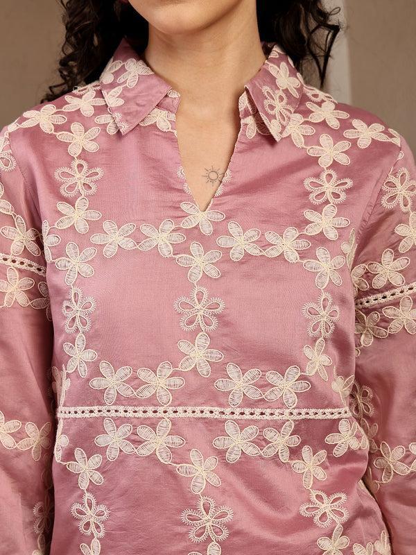 Gipsy Gipsy Pink Embroidered Cotton Tunic