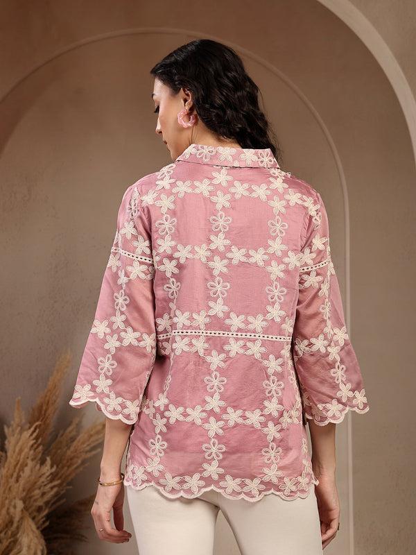 Gipsy Gipsy Pink Embroidered Cotton Tunic