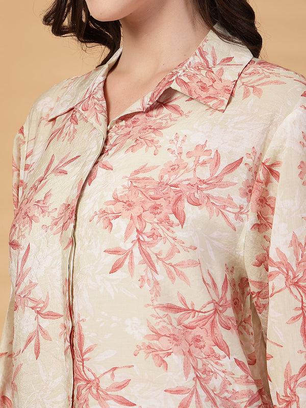 Gipsy Gipsy Pink Floral Cotton Shirt