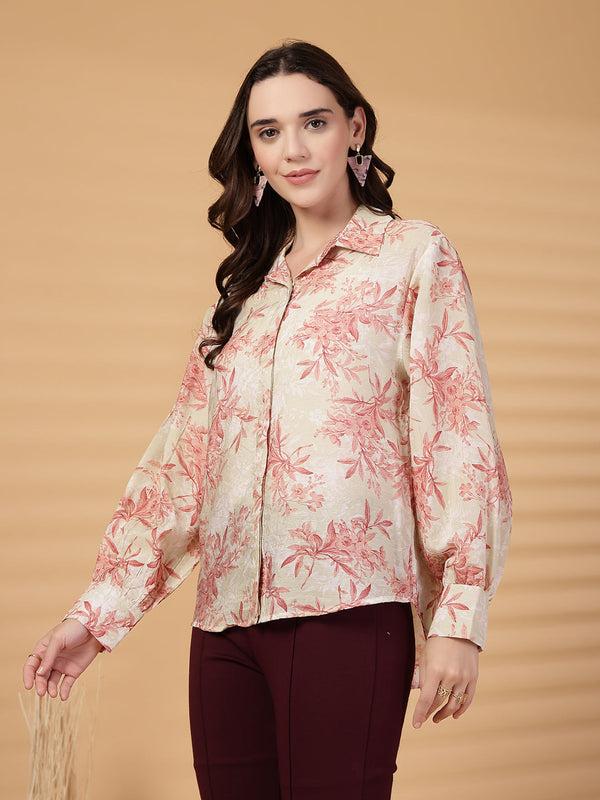 Gipsy Gipsy Pink Floral Cotton Shirt
