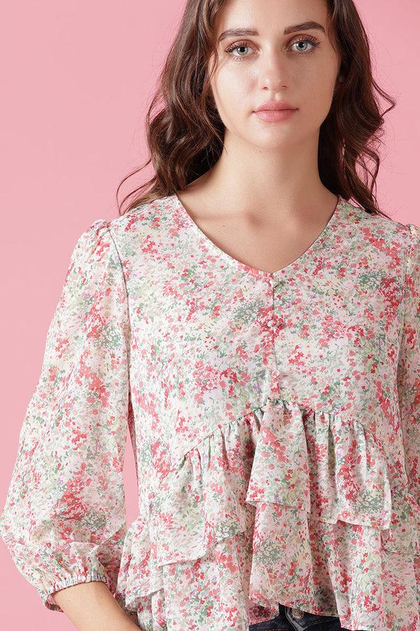 Gipsy Gipsy Pink Georgette Blouse Pink