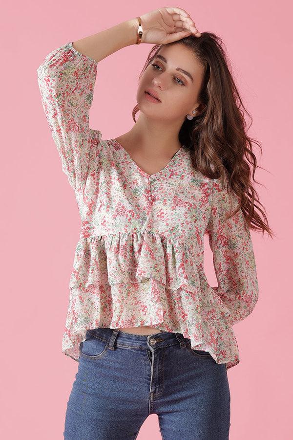gipsy Gipsy Pink Georgette Blouse Pink