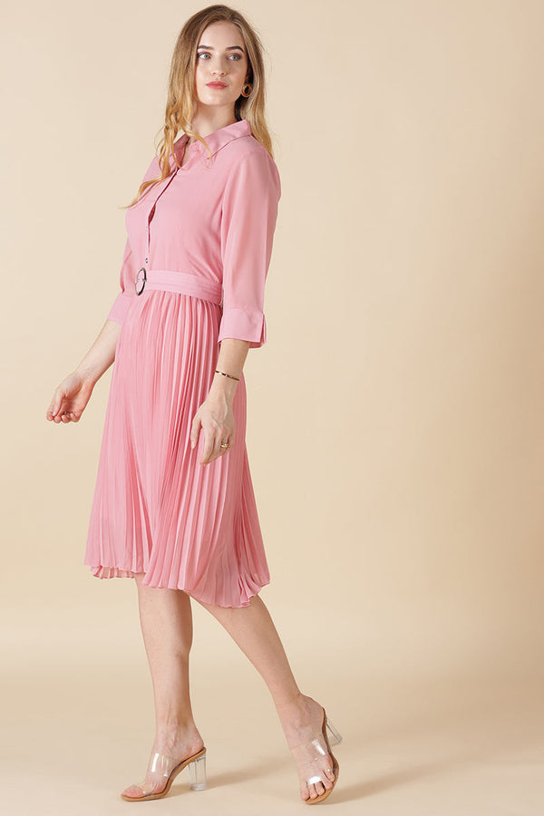 Gipsy Gipsy Pink Georgette Dress Pink