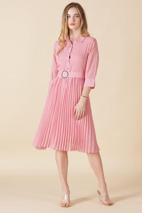 gipsy Gipsy Pink Georgette Dress Pink