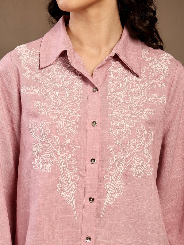 Gipsy Gipsy Pink Solid Cotton Shirt Pink