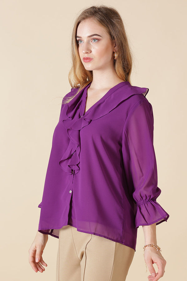 Gipsy Gipsy Purple Georgette Blouse Purple