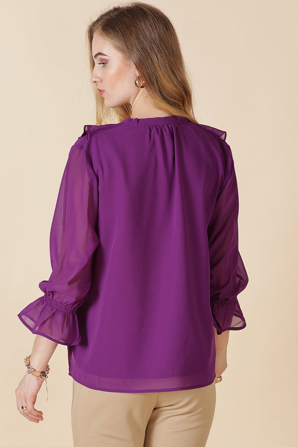 Gipsy Gipsy Purple Georgette Blouse Purple