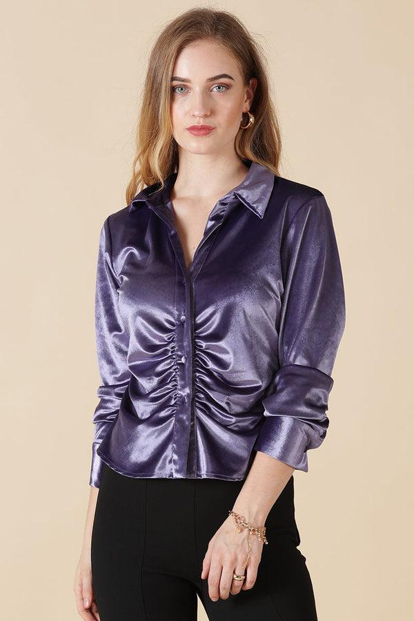 gipsy Gipsy Purple Polyester Shirt Purple