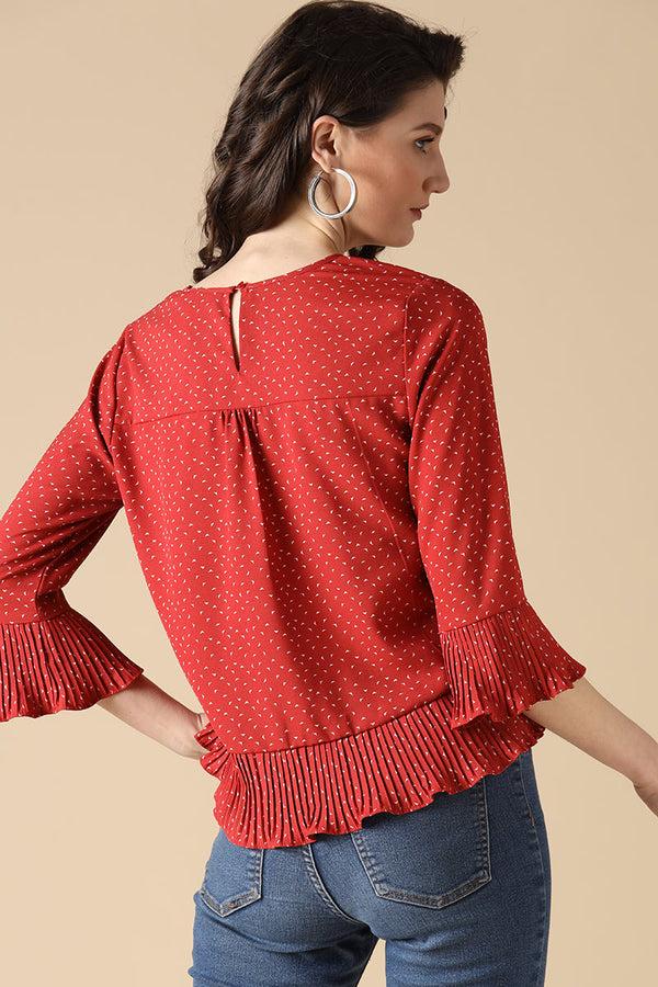 Gipsy Gipsy Red Fashion Rayon Crepe Blouse Red