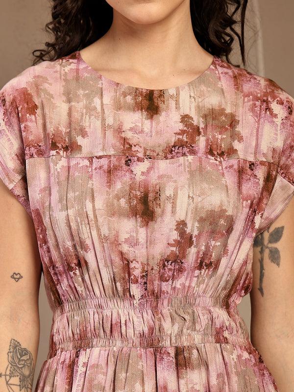 Gipsy Gipsy Red Printed Rayon Dress Red