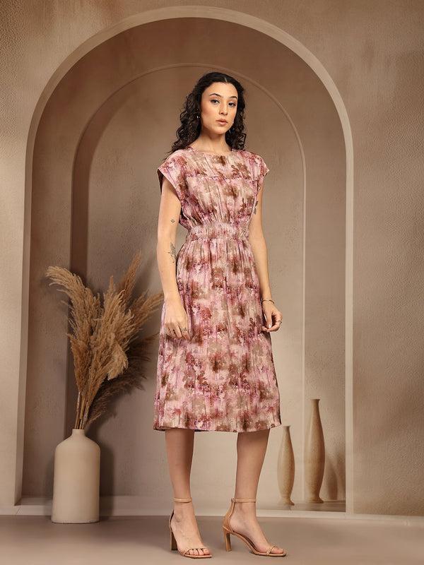 gipsy Gipsy Red Printed Rayon Dress Red