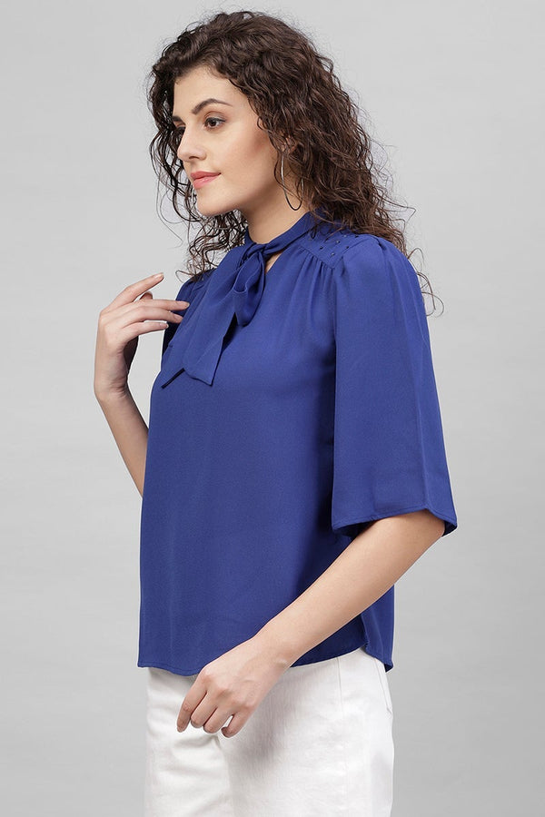 Gipsy Gipsy Royal Blue Polyster Top Blue
