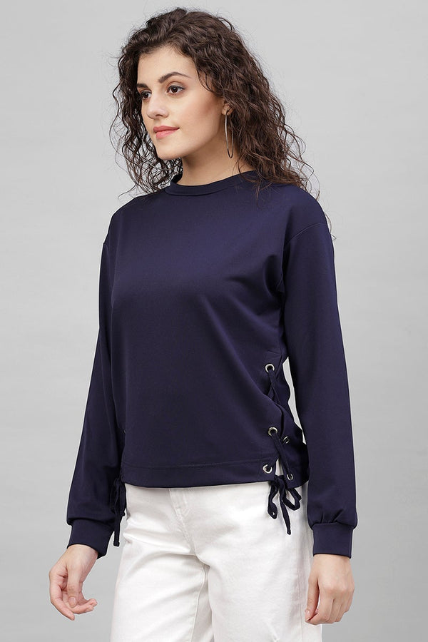 Gipsy Gipsy Royal Blue Polyster Top Navy Blue
