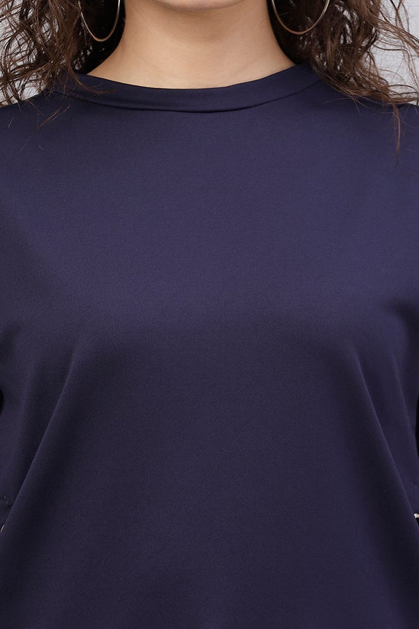 Gipsy Gipsy Royal Blue Polyster Top Navy Blue