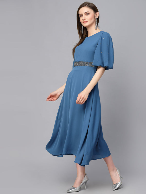 Gipsy Gipsy Sage Blue Poleyster Dress Sage Blue