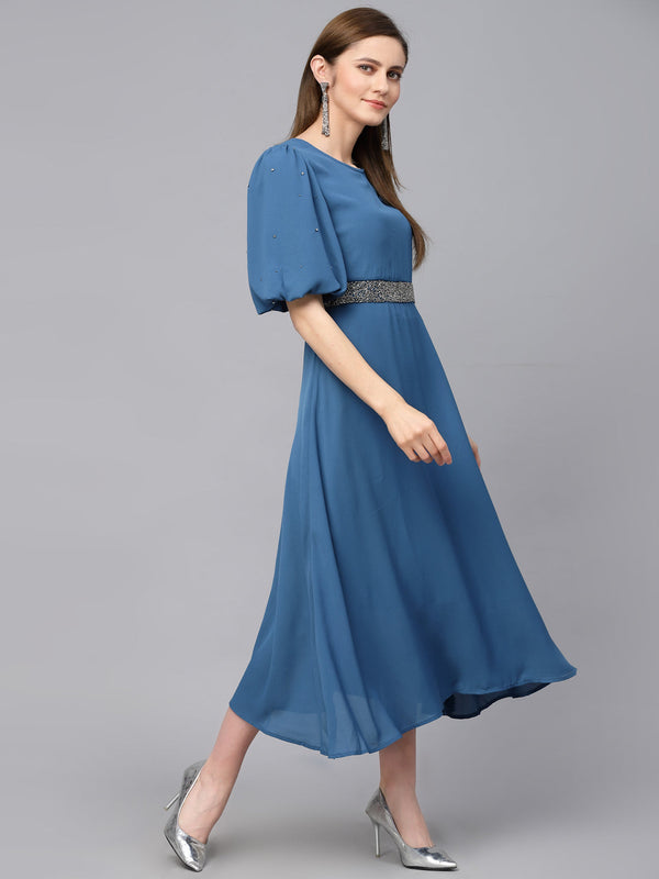 Gipsy Gipsy Sage Blue Poleyster Dress Sage Blue