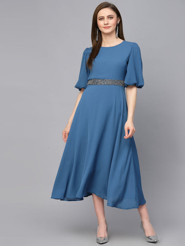 gipsy Gipsy Sage Blue Poleyster Dress Sage Blue