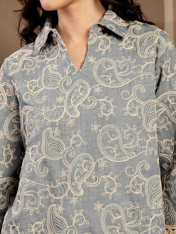 Gipsy Gipsy Sage Embroidered Rayon Tunic