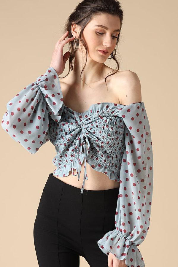 gipsy Gipsy Sage Fashion Georgette Crop Top Sage