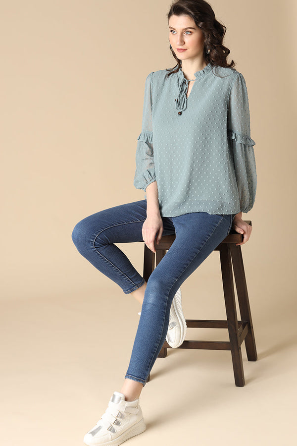 Gipsy Gipsy Sage Fashion Georgette Tunic Sage